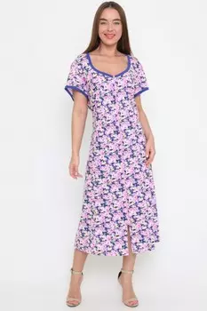 Халат трикотажный Розанна (синий)