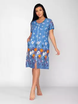 Халат трикотажный Сафура (голубой)