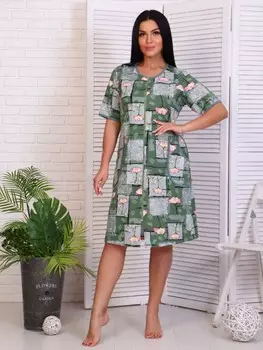 Халат трикотажный Шарона (зеленый)