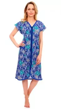 Халат трикотажный Софья (синий)
