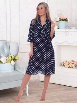 Халат трикотажный Соломия (горошек)