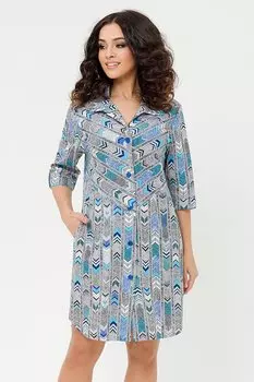 Халат трикотажный Туфелька (серо-голубой)