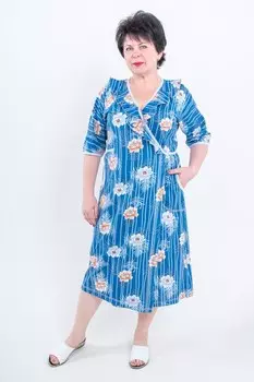 Халат трикотажный Устина (голубой)