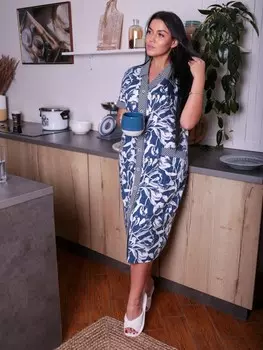 Халат трикотажный Вилена (синий)