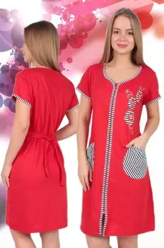 Халат трикотажный Вилма (красный)