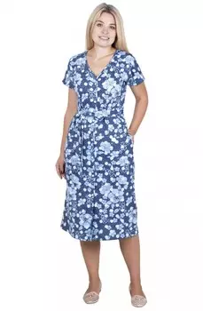 Халат трикотажный Виринея (синий)