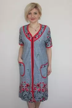 Халат трикотажный Влада (серый)