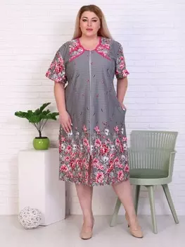 Халат трикотажный Ягодка (серый) от