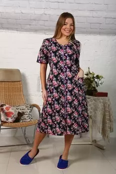 Халат трикотажный Зара (цветы)