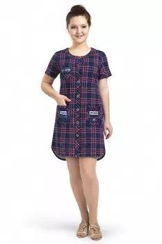 Халат трикотажный Женя (синий)