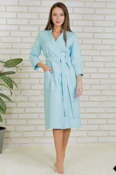 Халат вафельный Меррит (голубой)