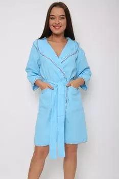 Халат вафельный Викки (голубой) рр