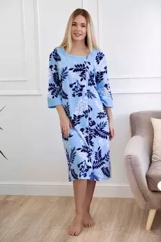 Халат велюровый Айша (голубой)