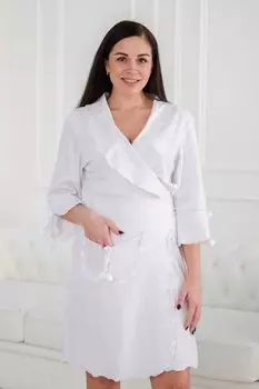 Халат велюровый Алишия (белый)