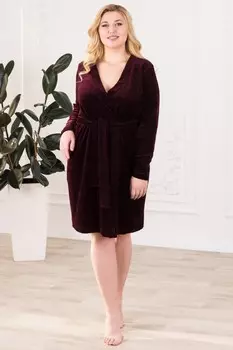 Халат велюровый Алиссия (бургундия)