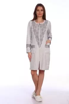 Халат велюровый Анджелайн (серый) рр