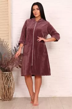 Халат велюровый Атэна (коричневый)