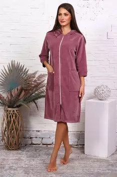 Халат велюровый Атэна (сухая роза)