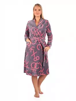 Халат велюровый Бабетта (серый)