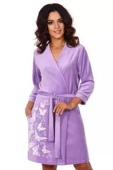 Халат велюровый Барселина (сиреневый)