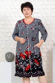 Халат велюровый Бекки (черно-белый)