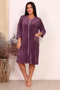 Халат велюровый Бетони (лиловый)
