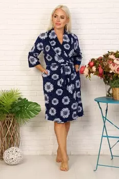 Халат велюровый Брунилда (темно-синий)