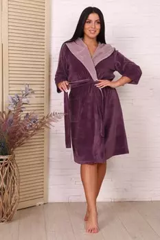 Халат велюровый Дамали (лиловый)