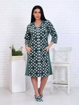 Халат велюровый Джанет (хаки)