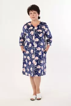 Халат велюровый Евдокия (синий)