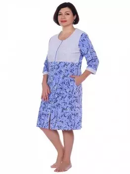 Халат велюровый Фидия (голубой)