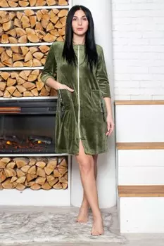 Халат велюровый Флоренция (зеленый)