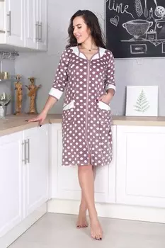 Халат велюровый Флорита (кофейный)