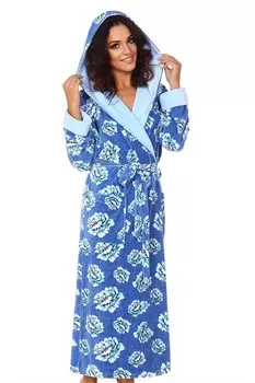 Халат велюровый Франсин (голубой)