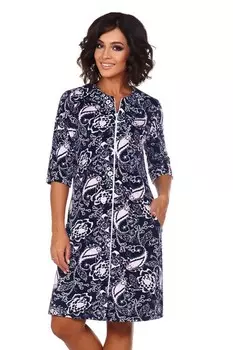 Халат велюровый Индиана (темно-синий)