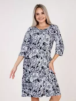 Халат велюровый Инсей (темно-синий)