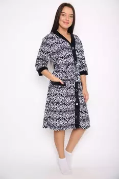 Халат велюровый Лавон (черно-белый) рр