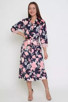 Халат велюровый Лора (синий) рр