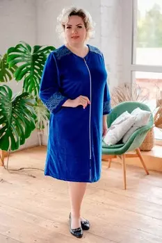 Халат велюровый Лорейн (синий) рр