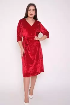 Халат велюровый Мариса (красный)