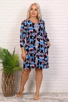 Халат велюровый Марита (голубой) рр