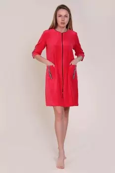 Халат велюровый Найс (темно-коралловый) рр