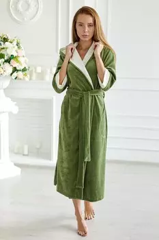 Халат велюровый Ника (зеленый)