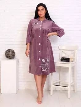 Халат велюровый Орнамент (сухая роза) рр