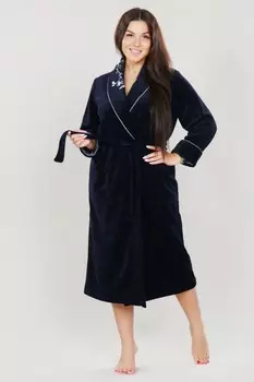 Халат велюровый Пенелоуп (темно-синий)