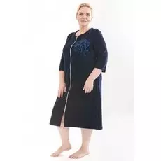 Халат велюровый Розинн (темно-синий)