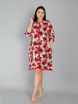 Халат велюровый Розочка