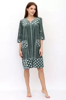 Халат велюровый Сабина (хаки)