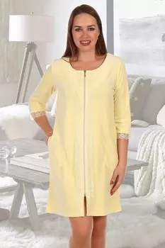 Халат велюровый Санда (желтый)