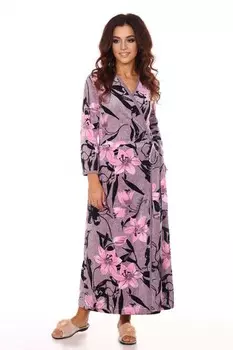 Халат велюровый Соломея (лилии)